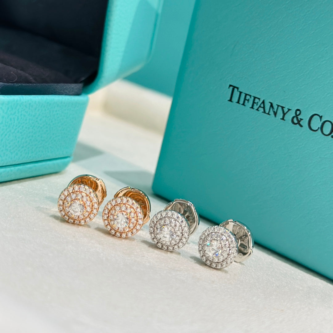 Tiffany Soleste Moissanite Earrings - 18K Rose Gold